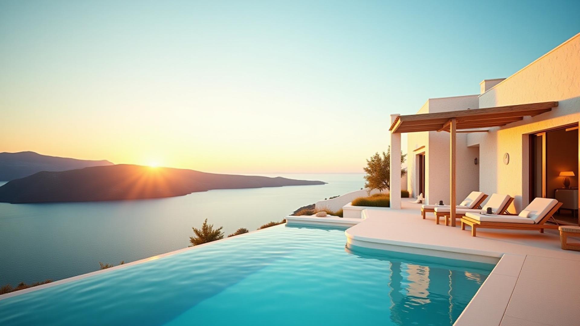 Stunning aerial view of a tropical coastline and luxury travel destination